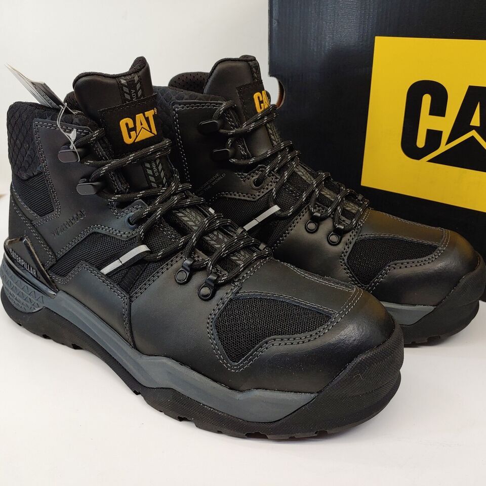 Cat Caterpillar Work Shoes Provoke Mid Mens Black WP EH Alloy Toe eBay