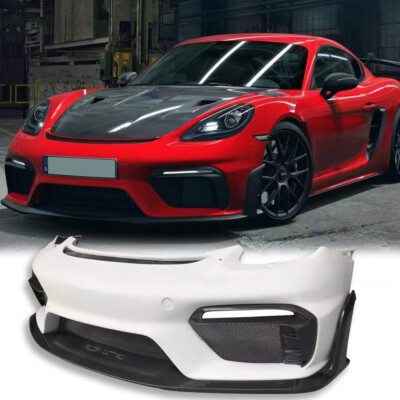 Half carbon Fiber front bumper For Porsche 718 Boxster Cayman upgrade GT4 RS