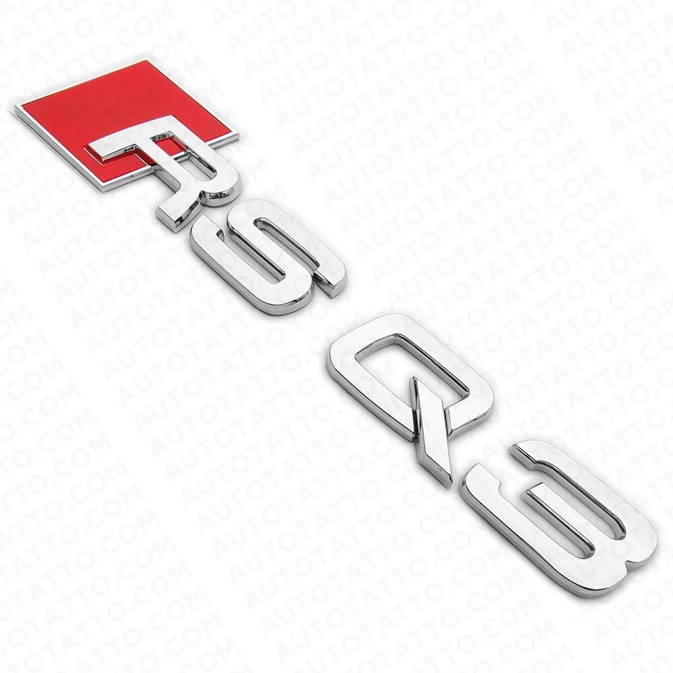 Placa de identificación de puerta levadiza trasera Audi RS Q3 emblema maletero insignia deportiva cromada línea Foto 2 de 3