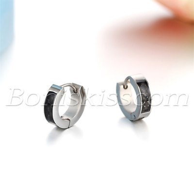 Orecchini Acciaio Inox Punk Orecchini Huggie Clip-On In Acciaio - Foto 2