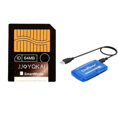 JJOYQKAI Smartmedia Card 64MB SM Card Memory Card + USB Card Reader Adapter