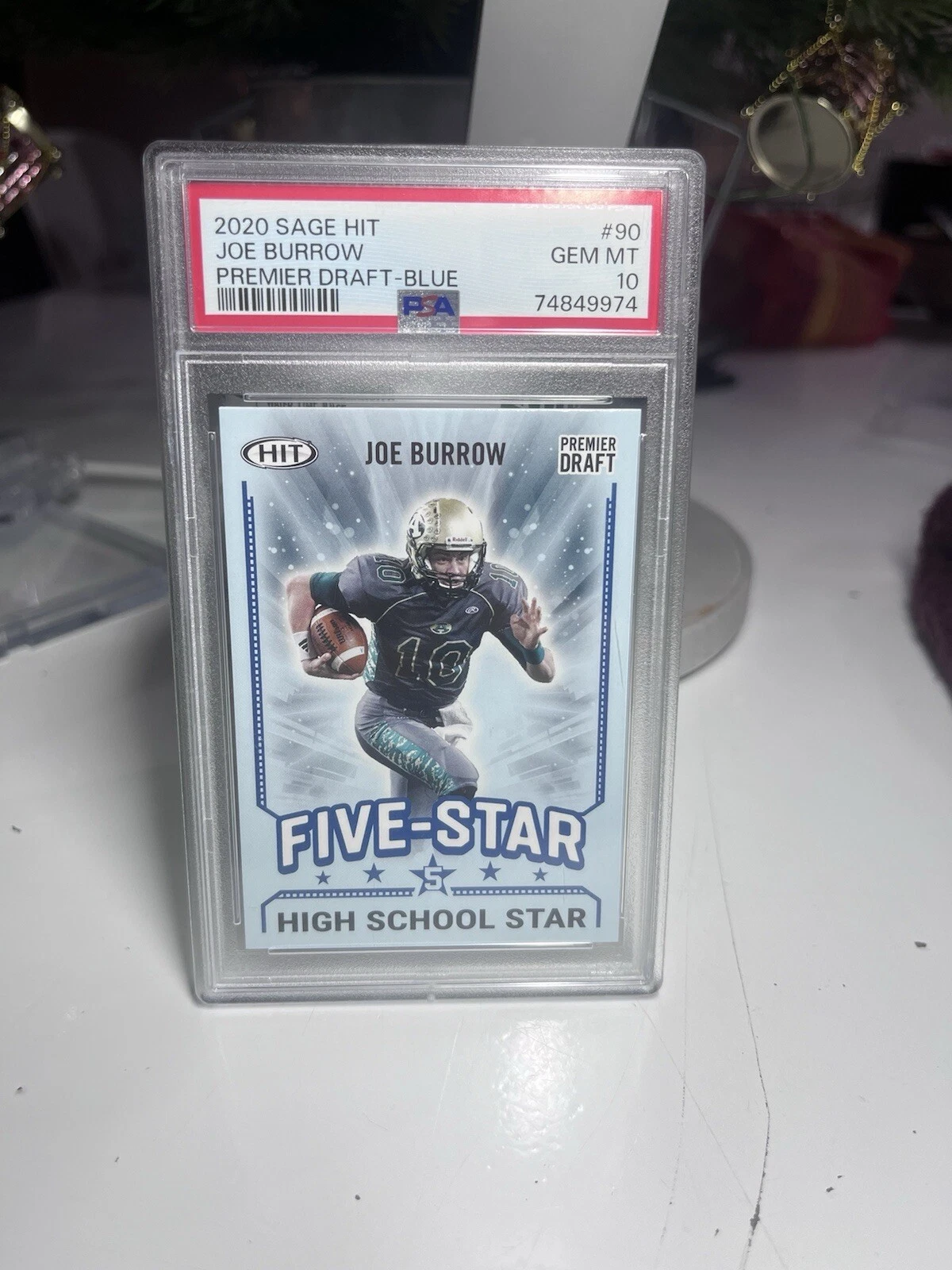 Joe Burrow Sage Hit Premier Draft #90 Blue