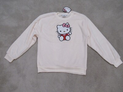 Hello Kitty Womens Soft Plush Cozy Fuzzy Sweatshirt Large ~BRAND NEW WITH TAG~