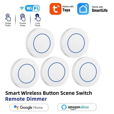 1-5PCS Tuya Zigbee Button Wireless Smart Scene Switch Automation Scenario Contro