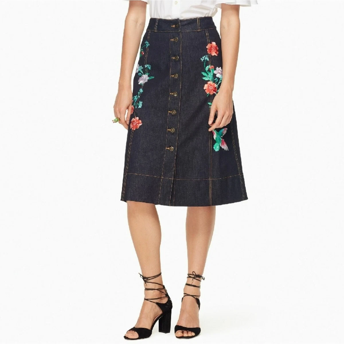 Kate spade denim midi clearance skirt