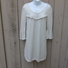 Elle NWOT Sweater Dress Sz M Gray Knit 3/4 Bell Sleeve w/ Ruffle Accents