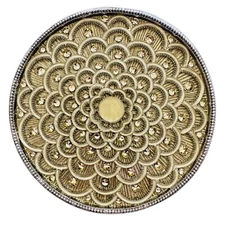 TIZO CRYSTALS Jeweled Ornate Coaster (set of 4) Gold-Tone Crystal and Enamel