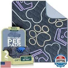 PetBeat Washable Pee Pads for Dogs 2 PACK + GIFT - Reusable Puppy Pads Waterp