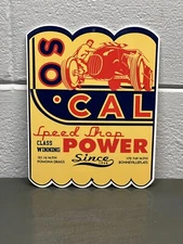 SO CAL Speed Shop Power Thick Metal Sign Gas Oil Service Station Racing Service