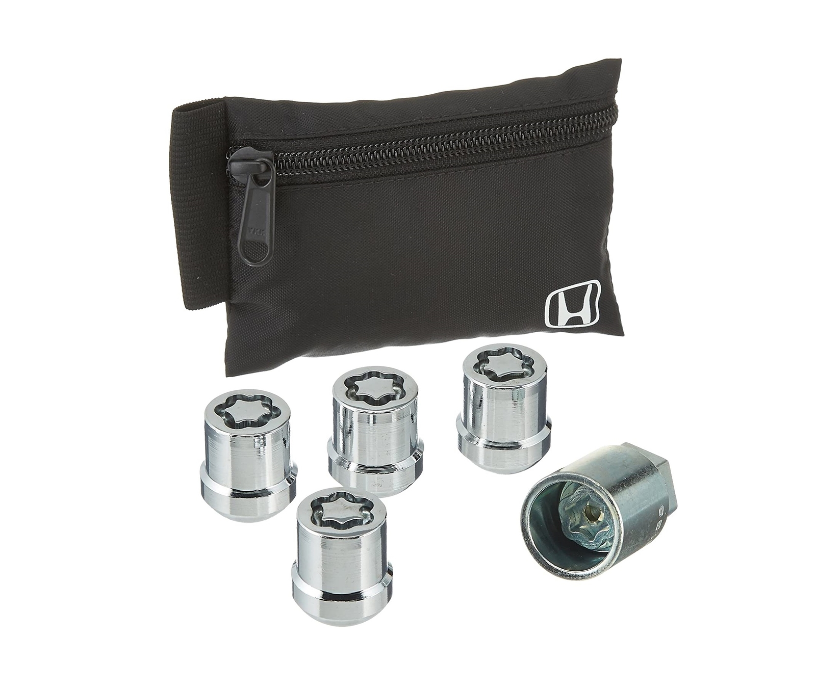 Genuine OEM Honda Chrome Triple Nickel Wheel Lock Set for Enhanced Security-image