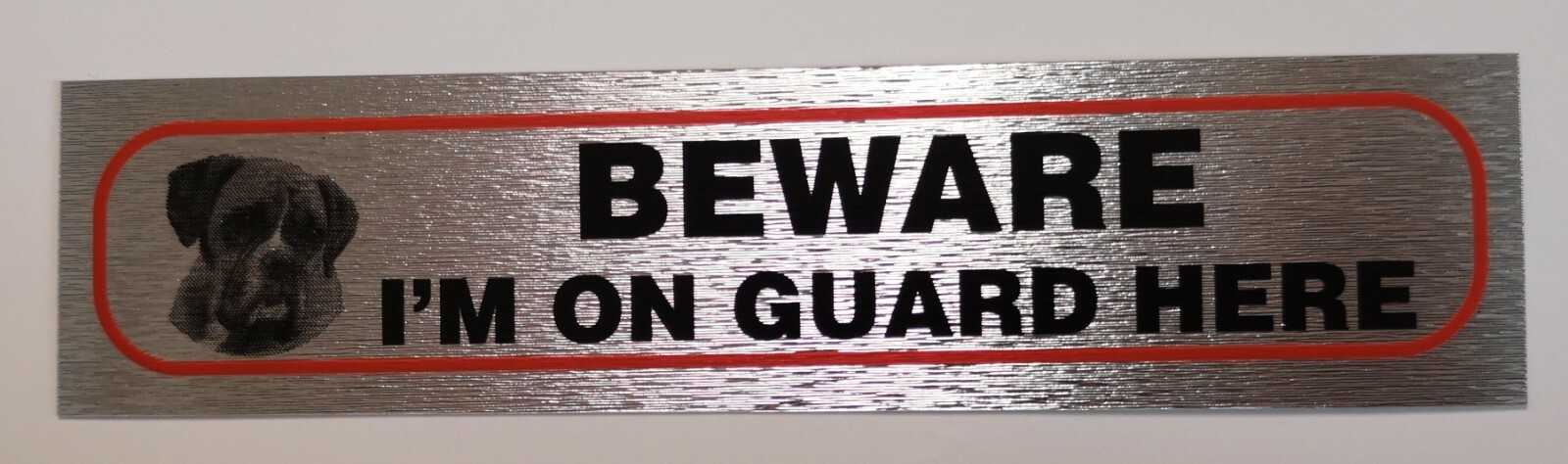 Pet Dog Self Adhesive 'Beware On Guard' Information Warning Sign Durable Quality