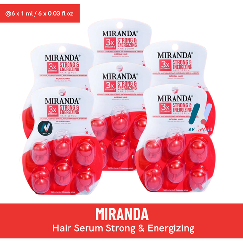 MIRANDA Hair Serum Strong & Energizing Aloe Argan Oil Nourish Smooth Glowy 6Pcs - Picture 7 of 17