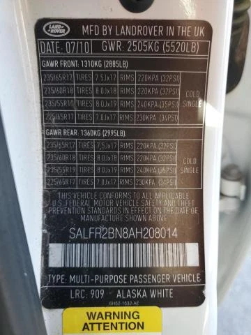 Módulo de control del motor Land Rover LR2 2010 ECM OEM 9G9N12B684JA blanco Foto 2 de 4