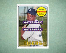 Wayne Redmond Detroit Tigers 1969 Style Custom Baseball Art Card
