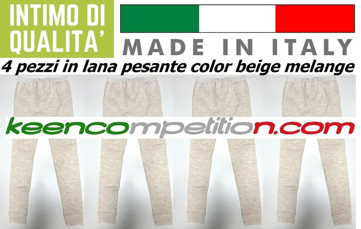 4 MUTANDE UOMO IN LANA E COTONE GAMBA CORTA APERTURA E BOTTONI - Foto 9