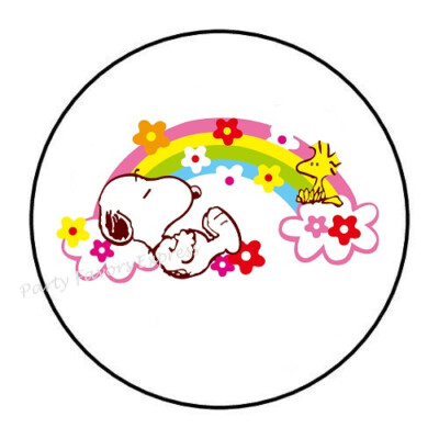 30 CARTOON DOG ENVELOPE SEALS LABELS STICKERS PARTY FAVORS 1.5'' ROUND