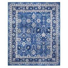 11'10" x 14'5" Blue Hand Knotted Wool Tebraz Vase Oversized Peshawar Rug R89177