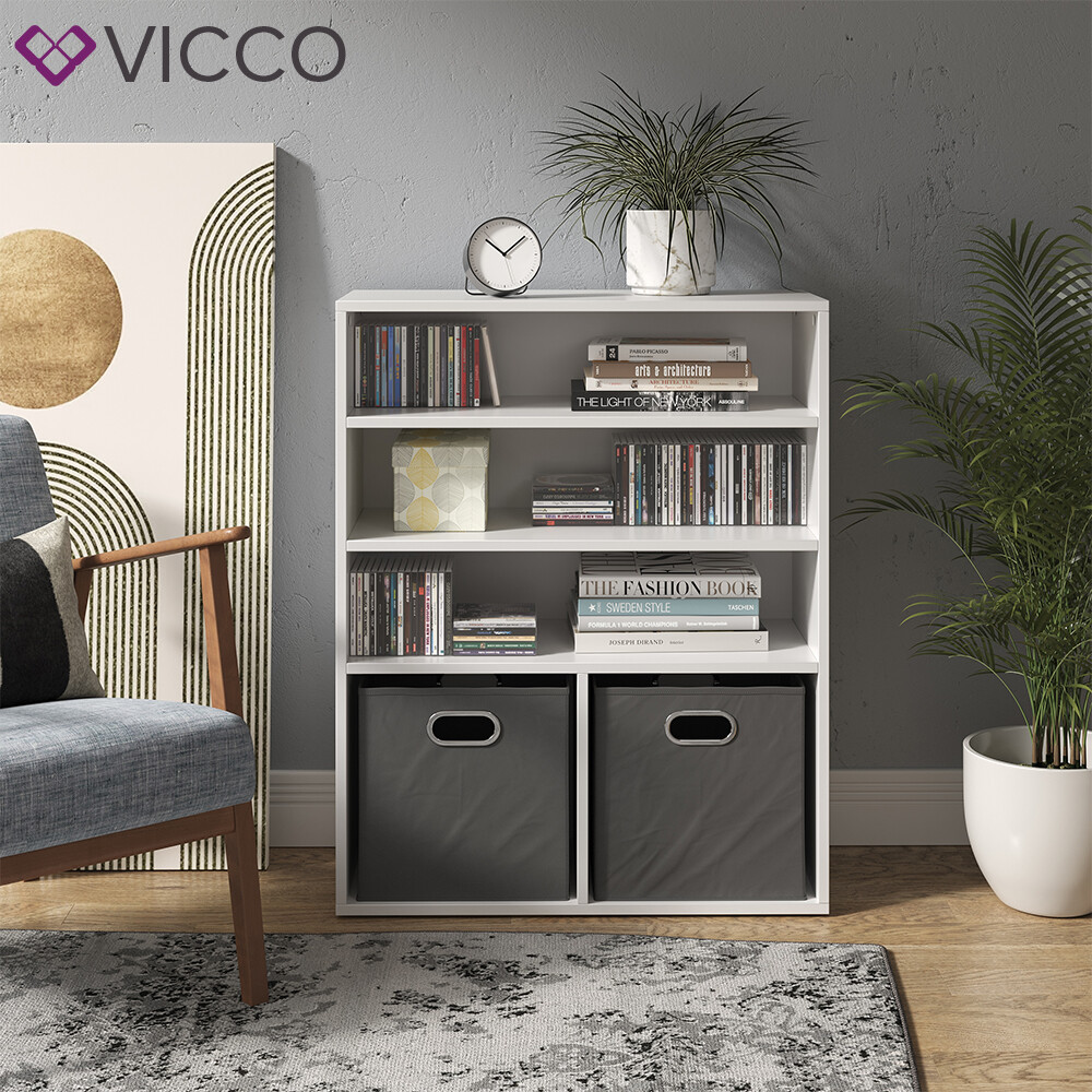 Bibliothèque Vicco pour boîtes pliables, meuble-classeur, étagère de bureau