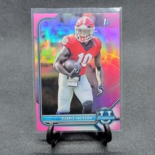 2021-22 University KEARIS JACKSON #27 1st Bowman PINK HOLO REFRACTOR SP Georgia