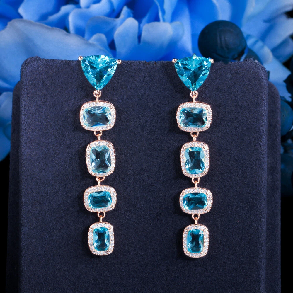Light blue earrings deals