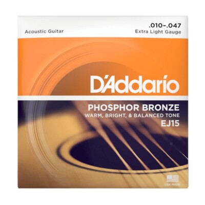 D'ADDARIO EJ15 Phosphor Bronze Extra Light   Saiten   .010-.047