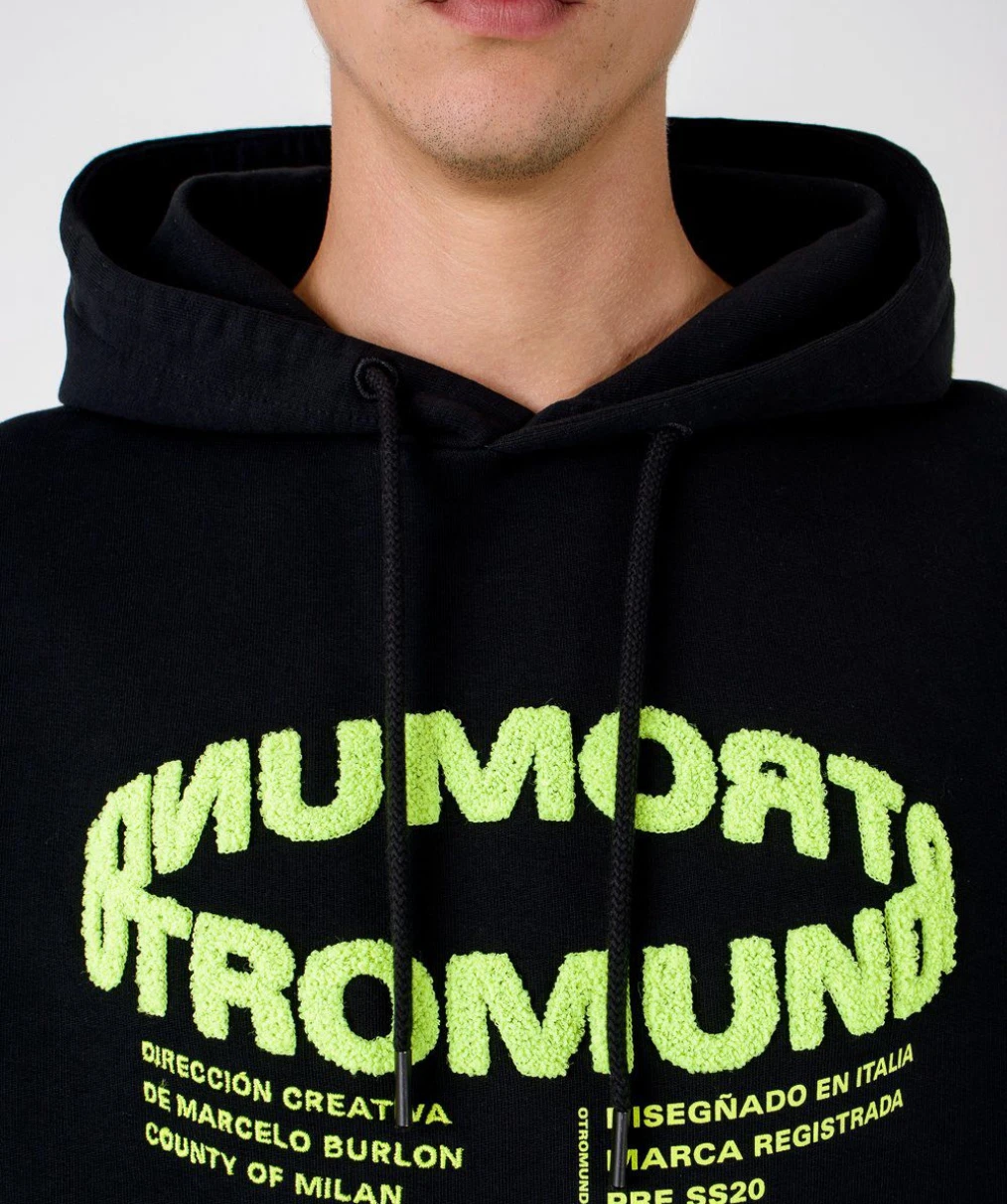 Felpa con cappuccio Marcelo Burlon Otromundo Circle nuova con etichette S