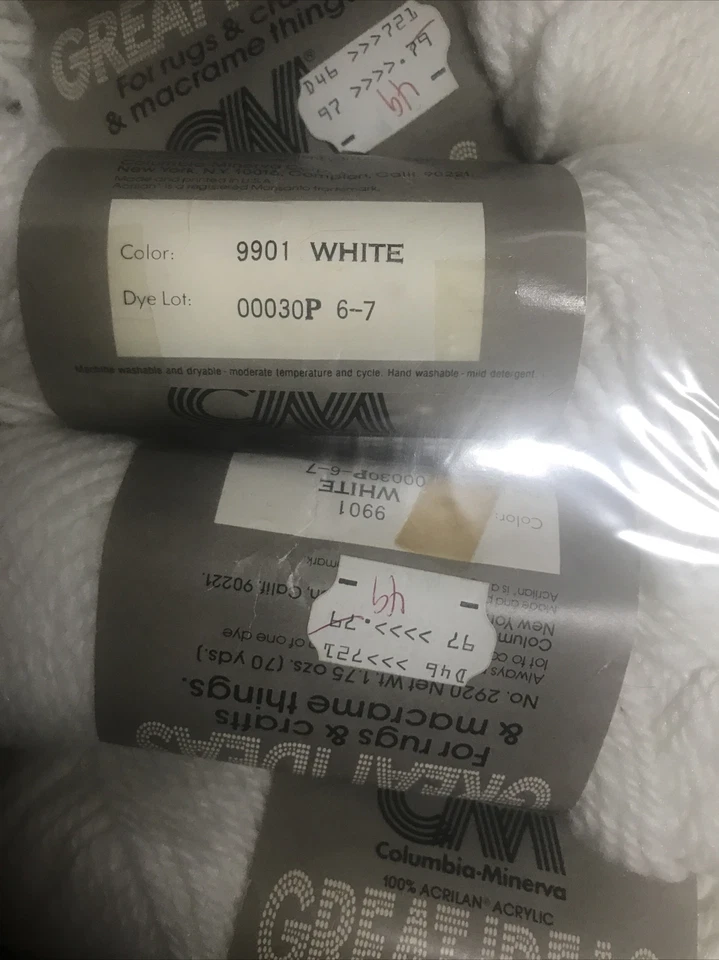 Alfombra Macramé Blanca Columbia Minerva Great Ideas De Colección 70 Yardas Lote de 16 Foto 3 de 4