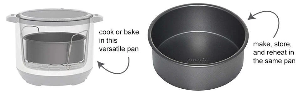 Instant Pot Official Round Cake Pan, 7.7-Inch, Gray