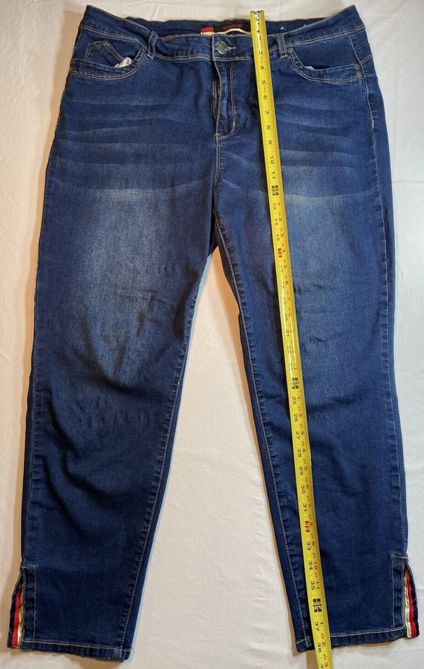 Jeans Avenue Mujer Talla 16A Azul Wanna Betta Butt Denim Sólido Pierna Recta Y2K Foto 2 de 4