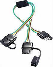 NEWSUN 4 Pin to 4 Pin Trailer Light Wiring Connector Adapter, Y-Splitter 1 to 2