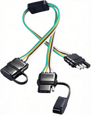 NEWSUN  4 Pin to 4 Pin Trailer Light Wiring Connector Adapter, Y-Splitter 1 to 2