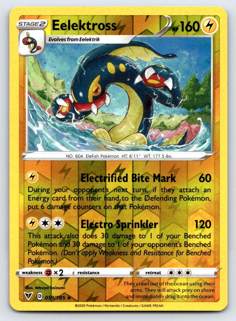 Eelektross 059/185 Rare Vivid Voltage Pokemon Reverse Holo Near Mint