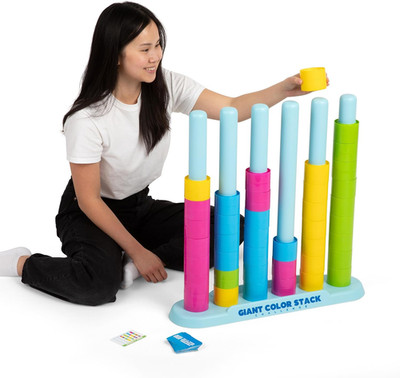 Giant Color Stack Challenge by Relatable   Strategy Stacking Game with 50 Puzzle