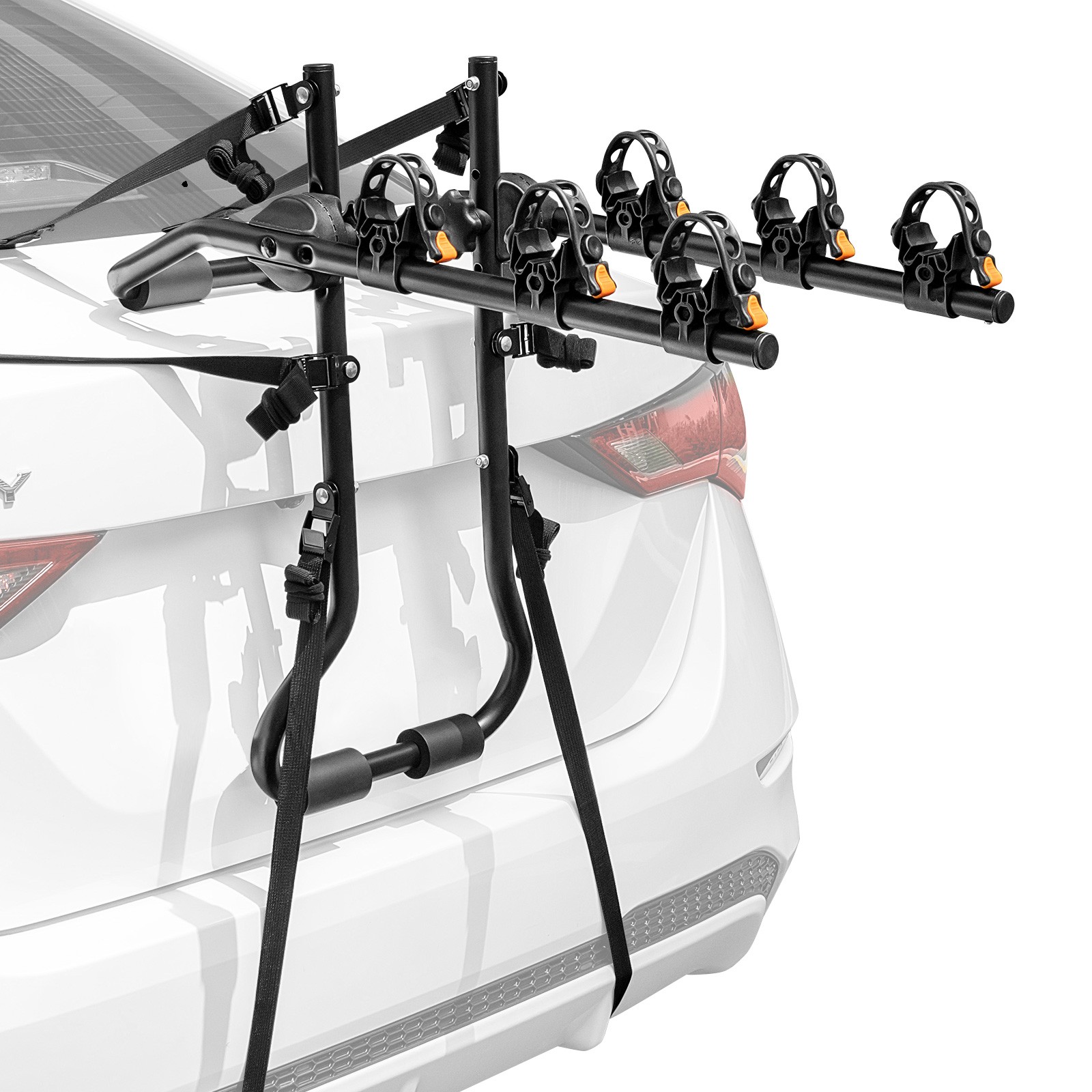 3-Bike Trunk Mount Bike Rack w/Protective Sponge Pads & Car 
