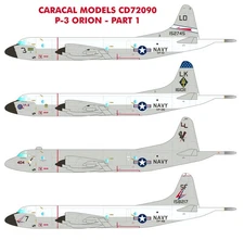 Caracal 1/72 decal US Navy P-3 Orion - Part 1 markings for Hasegawa - CD72090