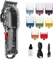 Professional Hair Clippers for Men, Cordless Barber kit Black 