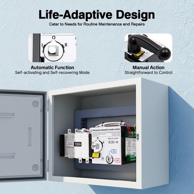100A 4P Dual Power Automatic Changeover Transfer Switch Isolation Type US