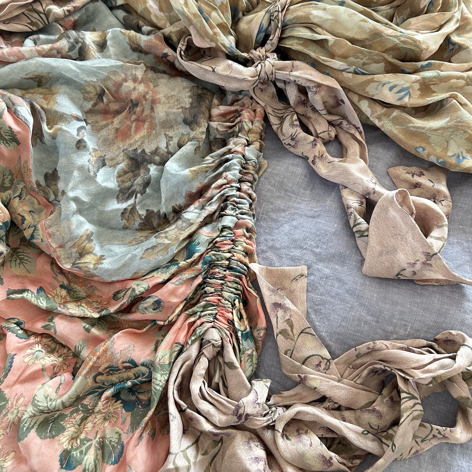 Zimmermann Unbridled Elixir Dress Size 3 AU 14/US 10 Silk Wrap Mini Pastel EUC