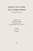 JöRg SchöNert / Roman Und Satire Im 18.Jahrhundert9783476994813