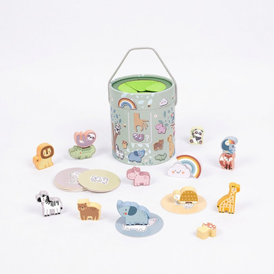 Wooden Animal Matching Game Toddler Memory Toy Montessori Learning Set