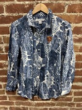 Tommy Bahama Shirt Womens Linen Floral NFL Chicago Bears Large Button LS