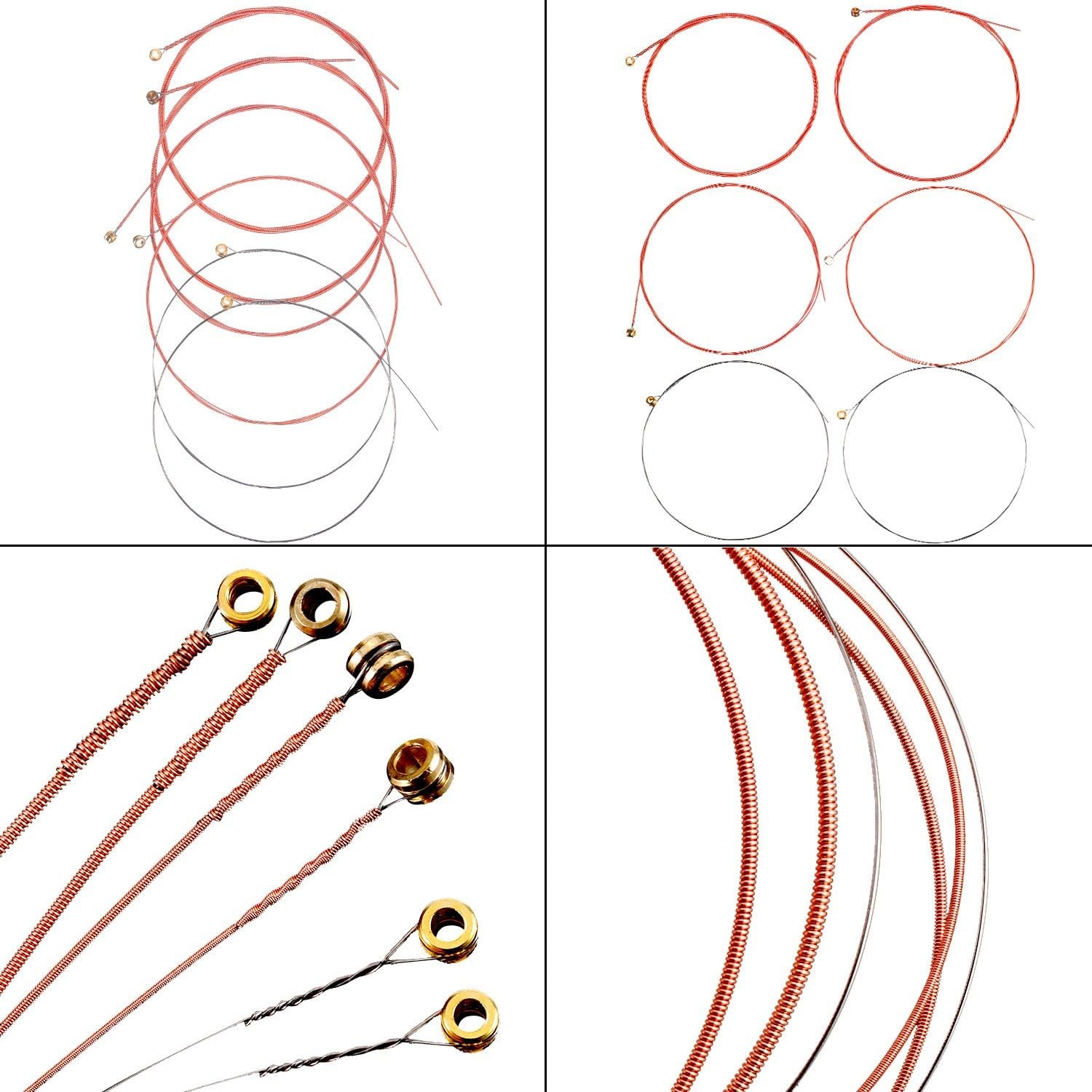 Bememo 3 Sets of 6 Acoustic 1 Brass Set, 1 Copper Set and 1 Multicolor 