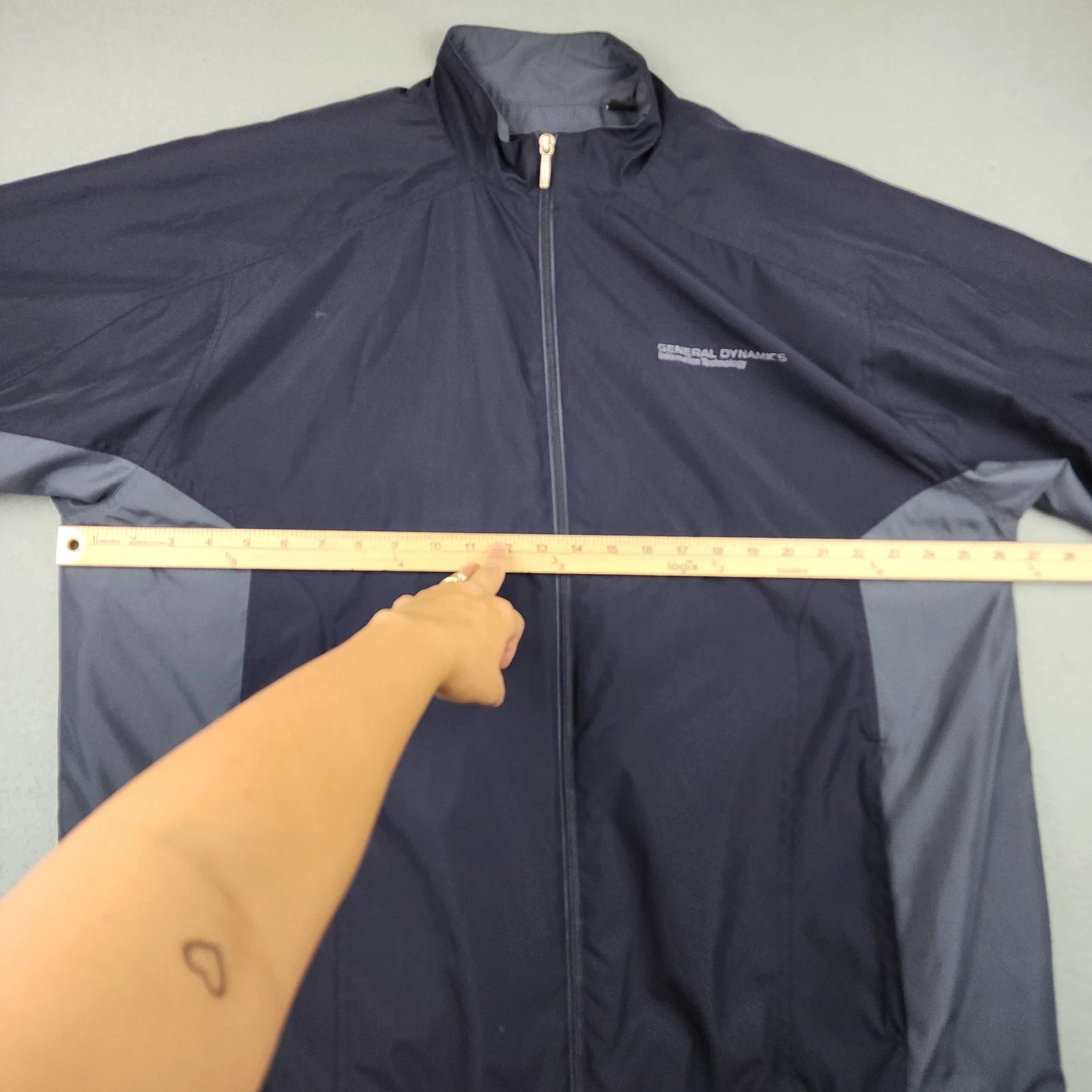 General Dynamics Jacket Mens XL Blue Windbreaker Full Zip Info Tech G1576GD4 image 8