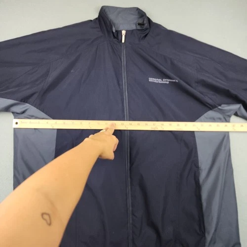 General Dynamics Jacket Mens XL Blue Windbreaker Full Zip Info Tech G1576GD4 image 8