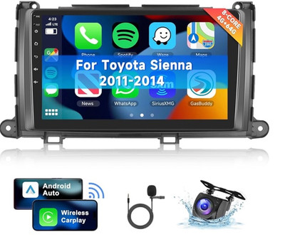 For Toyota Sienna 2011-2014 Android 13.0 Car Stereo Radio GPS Wireless Carplay