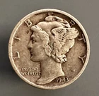 1943 D MERCURY SILVER DIME 90% SILVER - US COLLECTIBLE COIN