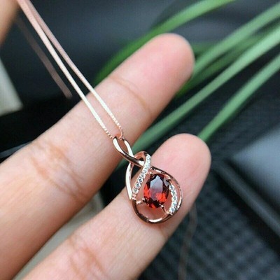 2.00Ct lab Created garnet Solitaire Pendant necklace 14k Yellow Gold Plated