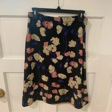 PRADA Vintage 2008 Resort Collection 100 Silk Floral Midi Skirt Size 42 Luxury