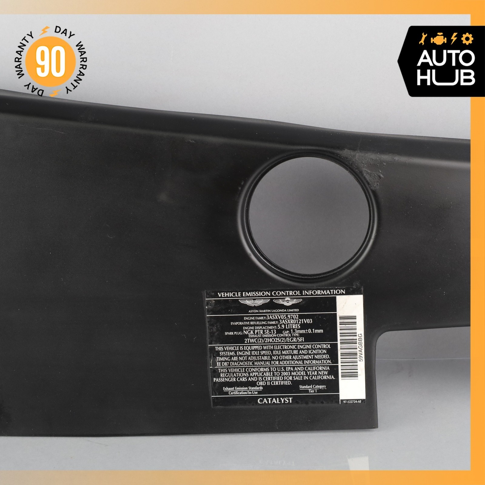 00-04 Aston Martin DB7 Vantage Right Passenger Side Engine Bay Cover Panel OEM