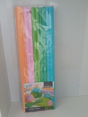 Crelando Krepppapier 10 Rollen je 0,5x2m, zum Dekorieren, Basteln & Verschönern